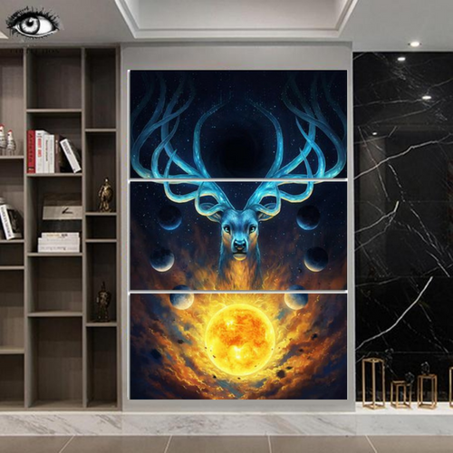 Deer Sunrise Canvas Art