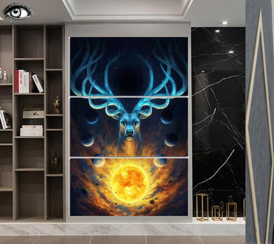 Deer Sunrise Canvas Art